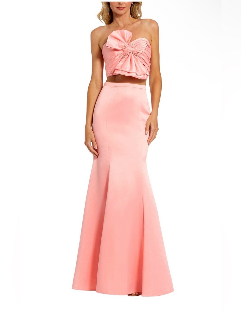 Mac Duggal Strapless Bow Top and Mermaid Skirt 2 Piece Set